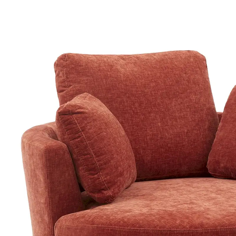 Fauteuil club pivotant rembourré avec base en métal