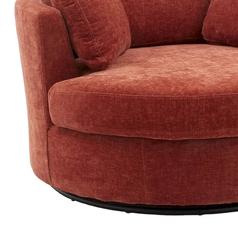 Fauteuil club pivotant rembourré avec base en métal