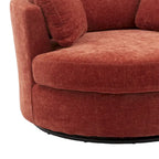 Fauteuil club pivotant rembourré avec base en métal