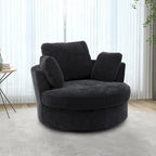 Fauteuil club pivotant rembourré avec base en métal