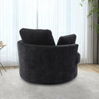 Fauteuil club pivotant rembourré avec base en métal