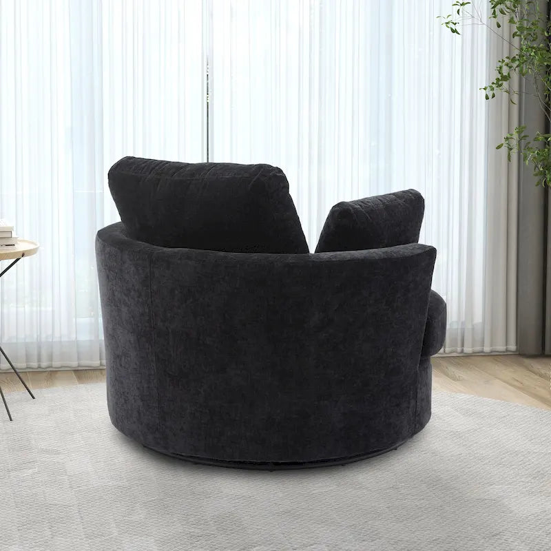 Fauteuil club pivotant rembourré avec base en métal