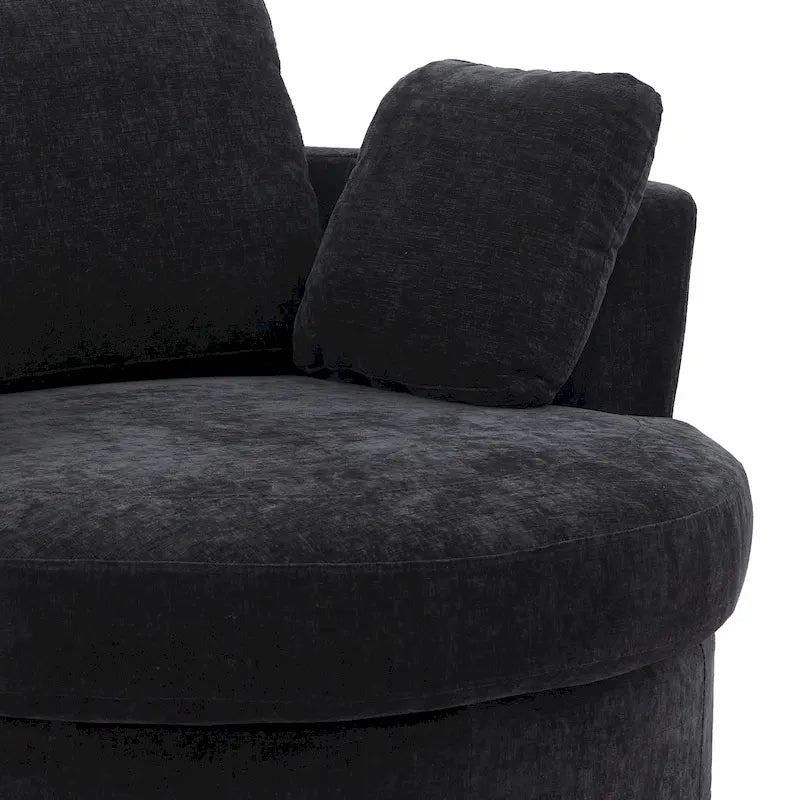 Fauteuil club pivotant rembourré avec base en métal