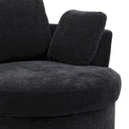 Fauteuil club pivotant rembourré avec base en métal