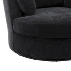 Fauteuil club pivotant rembourré avec base en métal