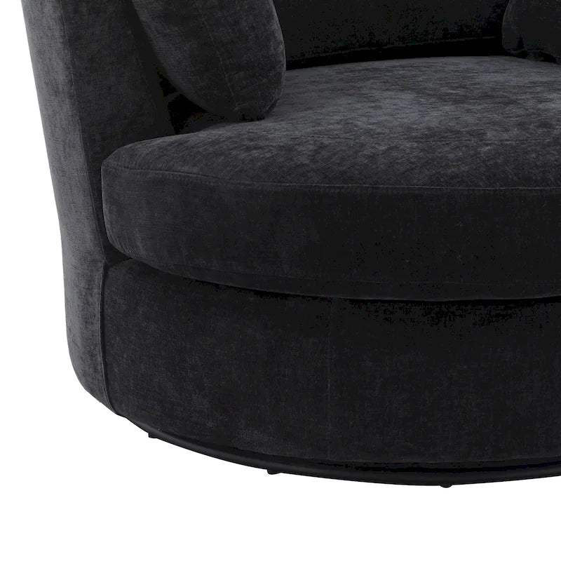 Fauteuil club pivotant rembourré avec base en métal