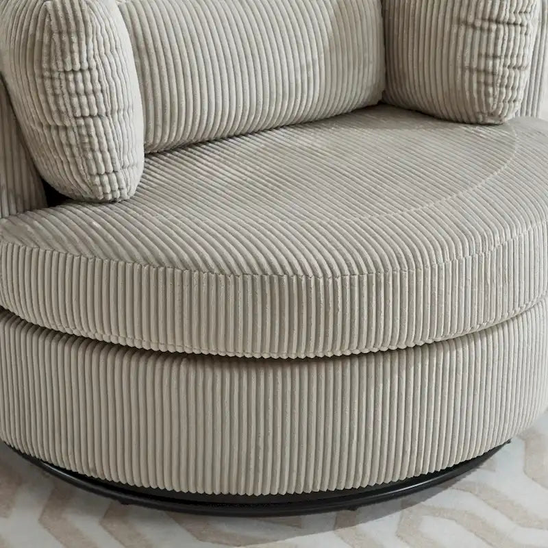 Fauteuil club pivotant rembourré avec base en métal