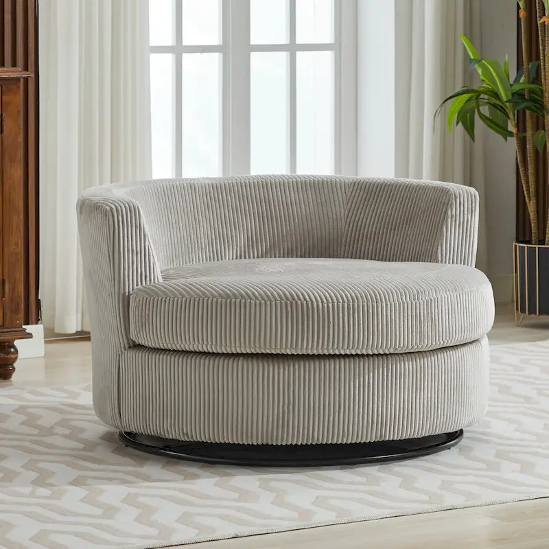 Fauteuil club pivotant rembourré avec base en métal