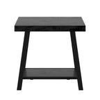 Table d'appoint rustique en X avec étagère