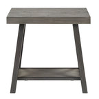 Table d'appoint rustique en X avec étagère