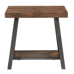 Table d'appoint rustique en X avec étagère