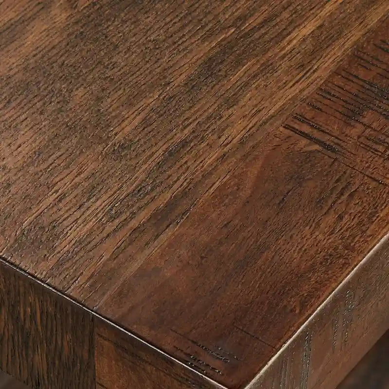Table d'appoint rustique en X avec étagère