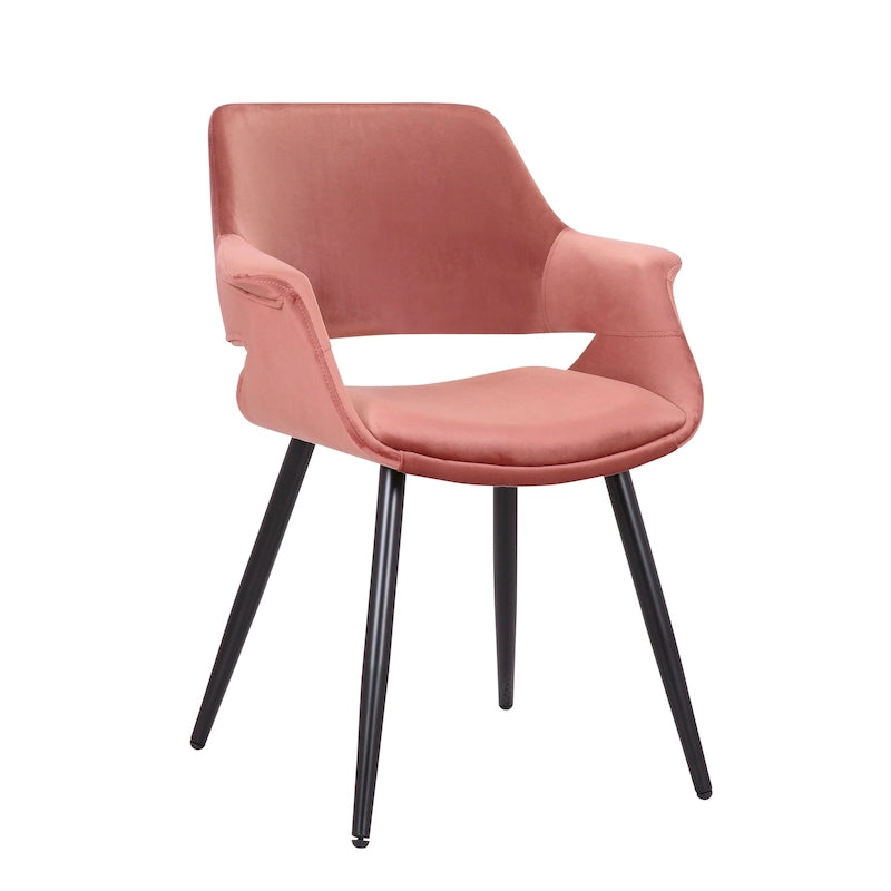 Chaise de salle à manger en velours de style Mid-Century