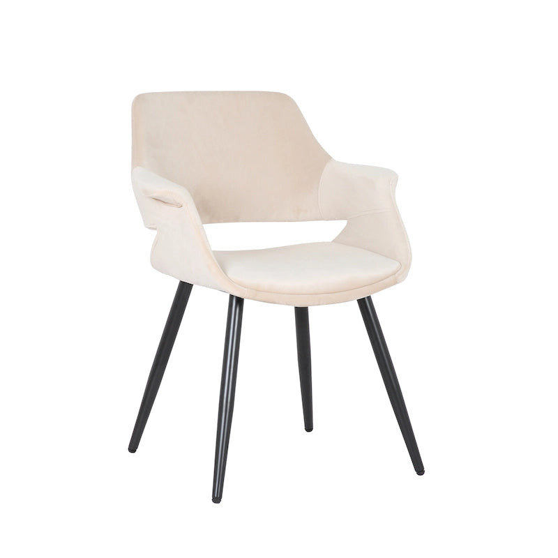 Chaise de salle à manger en velours de style Mid-Century