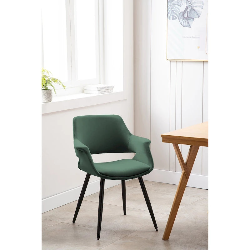 Chaise de salle à manger en velours de style Mid-Century