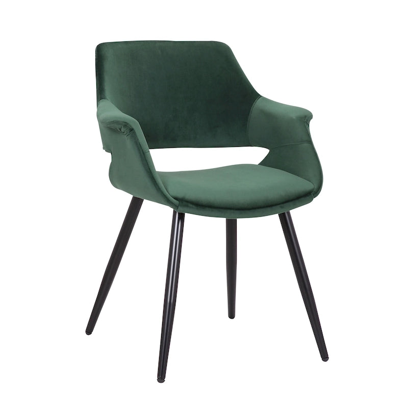 Chaise de salle à manger en velours de style Mid-Century
