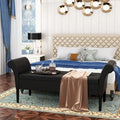 Banc de rangement ottoman avec accoudoirs, banquette de rangement capitonnée pour chambre à coucher, banc d'entrée, repose-pieds avec grand espace de rangement
