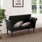 Banc de rangement ottoman avec accoudoirs, banquette de rangement capitonnée pour chambre à coucher, banc d'entrée, repose-pieds avec grand espace de rangement