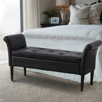 Banc de rangement ottoman avec accoudoirs, banquette de rangement capitonnée pour chambre à coucher, banc d'entrée, repose-pieds avec grand espace de rangement