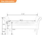 Banc de rangement ottoman avec accoudoirs, banquette de rangement capitonnée pour chambre à coucher, banc d'entrée, repose-pieds avec grand espace de rangement