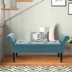 Banc de rangement ottoman avec accoudoirs, banquette de rangement capitonnée pour chambre à coucher, banc d'entrée, repose-pieds avec grand espace de rangement