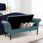 Banc de rangement ottoman avec accoudoirs, banquette de rangement capitonnée pour chambre à coucher, banc d'entrée, repose-pieds avec grand espace de rangement