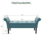 Banc de rangement ottoman avec accoudoirs, banquette de rangement capitonnée pour chambre à coucher, banc d'entrée, repose-pieds avec grand espace de rangement