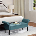 Banc de rangement ottoman avec accoudoirs, banquette de rangement capitonnée pour chambre à coucher, banc d'entrée, repose-pieds avec grand espace de rangement