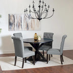 Ensemble de salle à manger 5 pièces Nylander, table à manger avec piétement en X et 4 chaises élégantes
