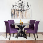 Ensemble de salle à manger 5 pièces Nylander, table à manger avec piétement en X et 4 chaises élégantes