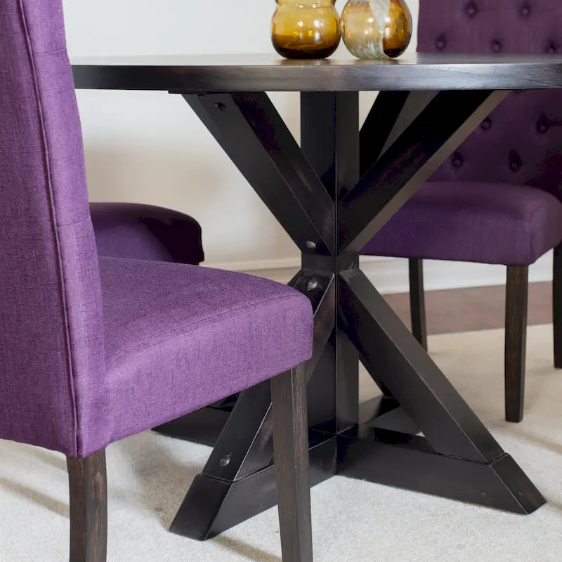 Ensemble de salle à manger 5 pièces Nylander, table à manger avec piétement en X et 4 chaises élégantes
