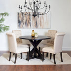 Ensemble de salle à manger 5 pièces Nylander, table à manger avec piétement en X et 4 chaises élégantes