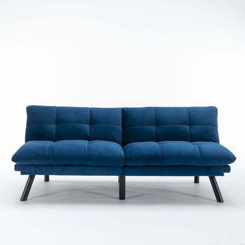 70,87 Futon Canapé-Lit, Canapé Pliable en Mousse Convertible Lit de Repos avec Accoudoirs Réglables pour Petits Espaces