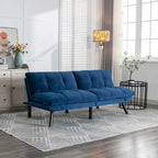 70,87 Futon Canapé-Lit, Canapé Pliable en Mousse Convertible Lit de Repos avec Accoudoirs Réglables pour Petits Espaces