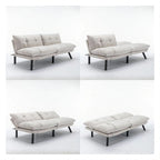 70,87 Futon Canapé-Lit, Canapé Pliable en Mousse Convertible Lit de Repos avec Accoudoirs Réglables pour Petits Espaces