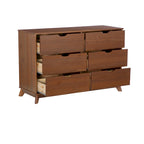 Ensemble de chambre à coucher 3 pièces en pin avec commode à 6 tiroirs et tables de chevet à 3 tiroirs (ensemble de 2)