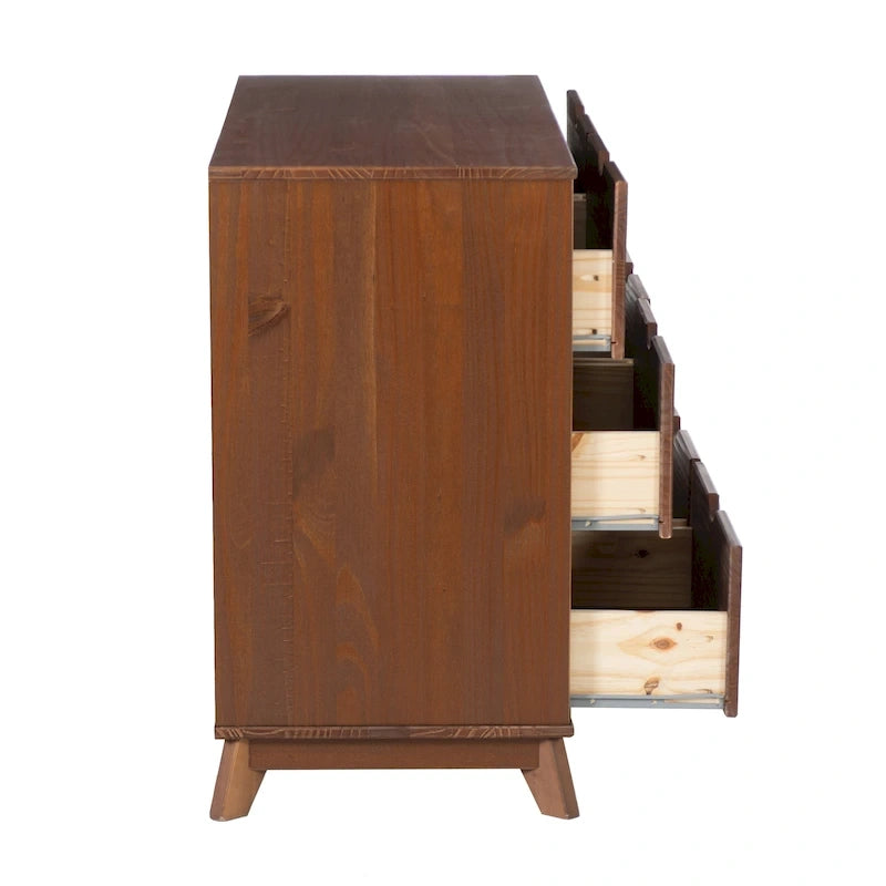 Ensemble de chambre à coucher 3 pièces en pin avec commode à 6 tiroirs et tables de chevet à 3 tiroirs (ensemble de 2)