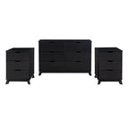 Ensemble de chambre à coucher 3 pièces en pin avec commode à 6 tiroirs et tables de chevet à 3 tiroirs (ensemble de 2)