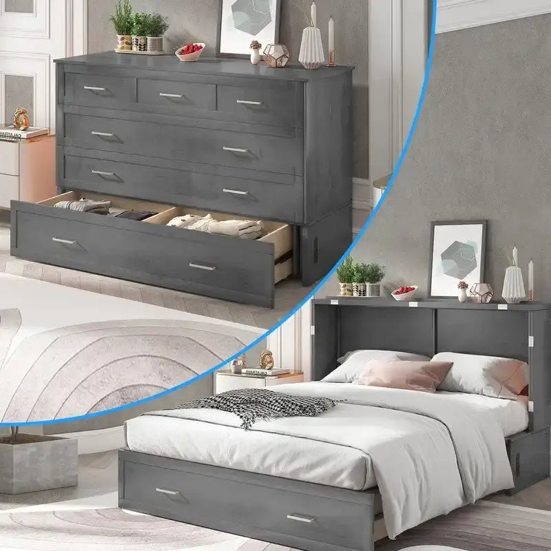 Lit escamotable, armoire-lit avec matelas et tiroir