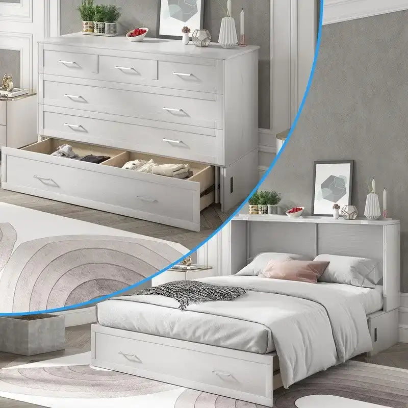 Lit escamotable, armoire-lit avec matelas et tiroir