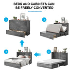 Lit escamotable, armoire-lit avec matelas et tiroir