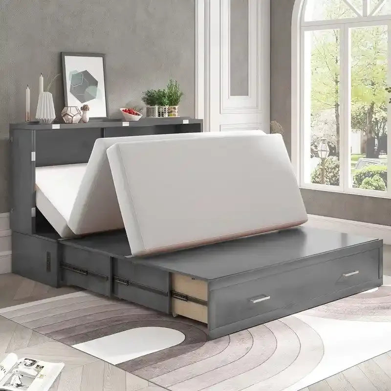 Lit escamotable, armoire-lit avec matelas et tiroir
