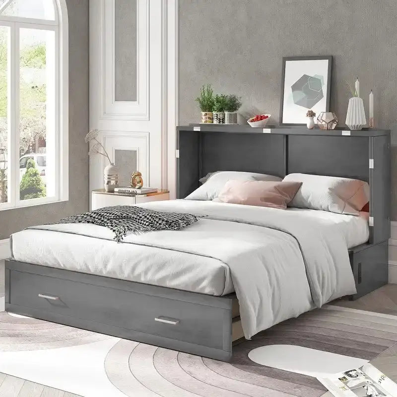 Lit escamotable, armoire-lit avec matelas et tiroir