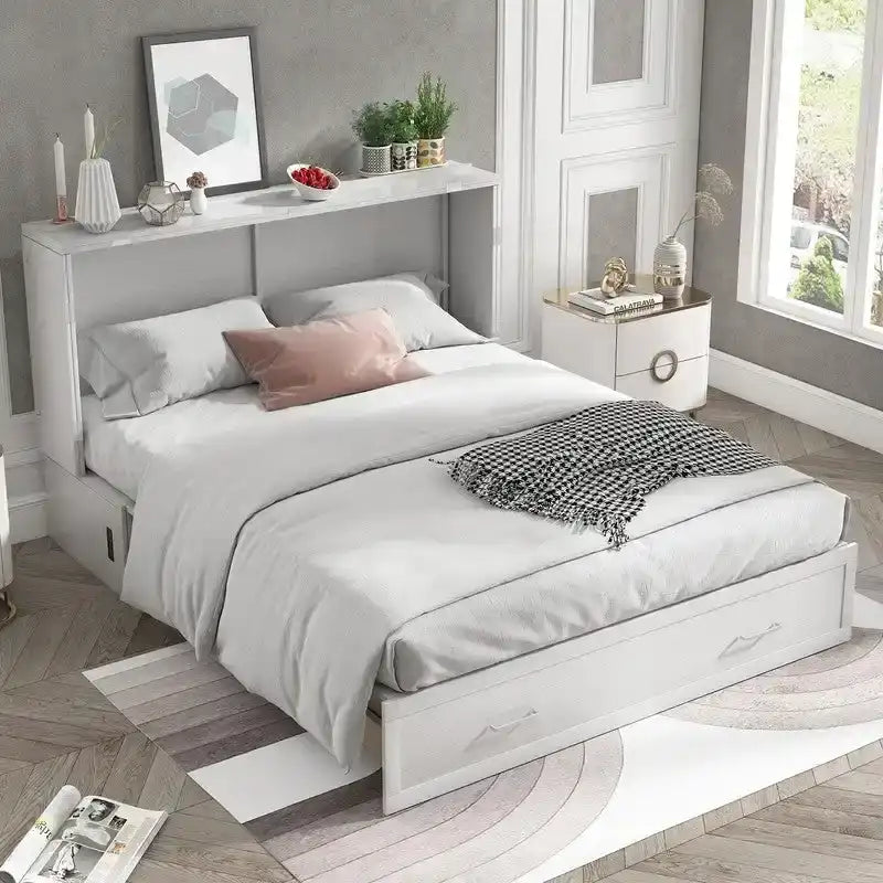 Lit escamotable, armoire-lit avec matelas et tiroir