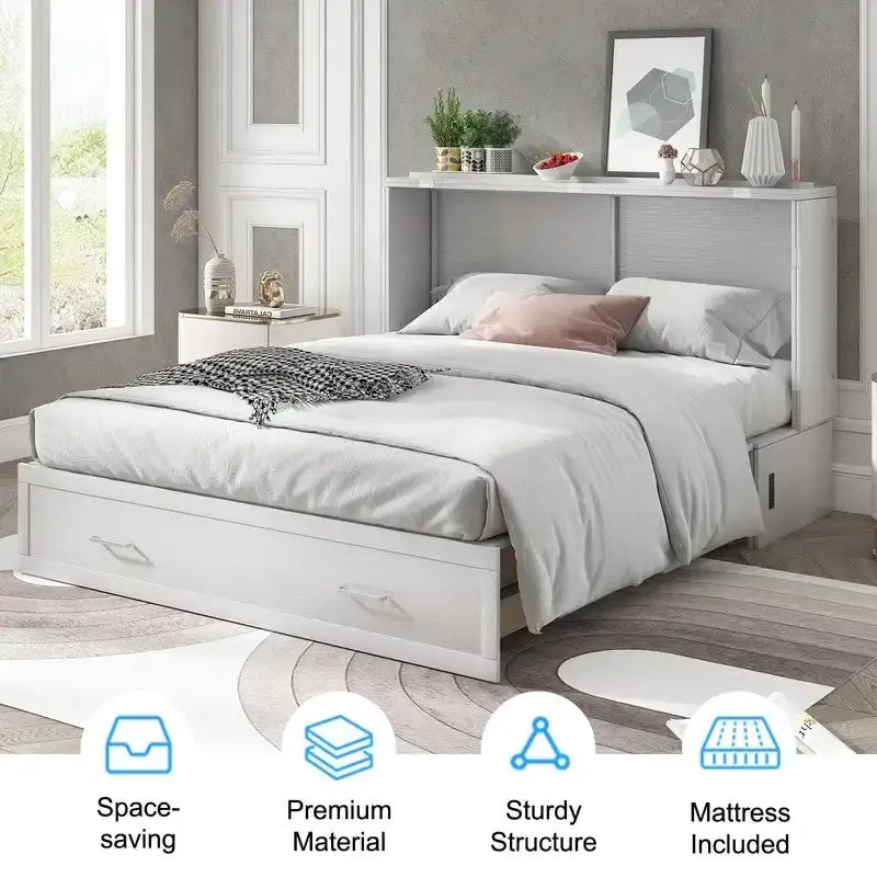 Lit escamotable, armoire-lit avec matelas et tiroir