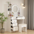 Coiffeuse avec miroir tactile et tabouret