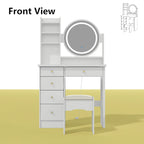 Coiffeuse avec miroir tactile et tabouret