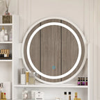 Coiffeuse avec miroir tactile et tabouret