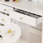 Coiffeuse avec miroir tactile et tabouret