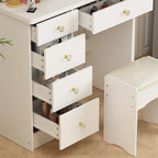 Coiffeuse avec miroir tactile et tabouret